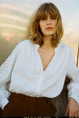 Blusa de algodon con detalle bordado - H&m фото 2