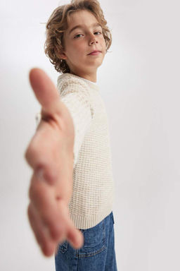 Свитер с круглым вырезом для мальчика - Defacto фото 6