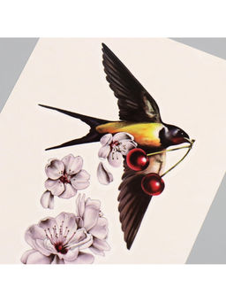 Цена за 2 шт. Переводная тату на тело цветная Ласточка, 26.1?14.6 см