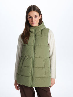 Kad?n Kap??onlu D?z ?i?me Yelek