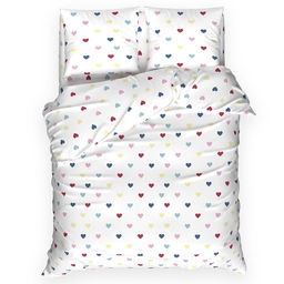 Постельное бельёЭтель Евро Сolored Hearts 200?217 см, 220?240 см, 70?70 см-2 шт., поплин 125 г/м?, хлопок100%  фото 2
