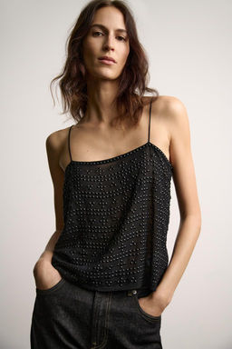 ZW COLLECTION TOP WITH STUDS - Zara фото 10