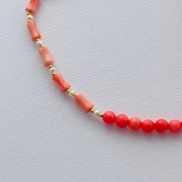 Бусы из Коралла и Жемчуга с подвеской 39 см +