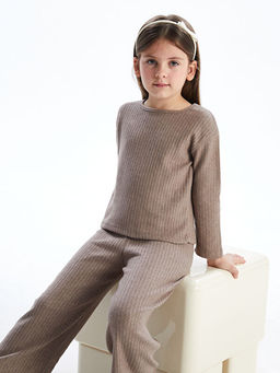 Bisiklet Yaka Basic K?z ?ocuk Ti??rt ve Pantolon 2li