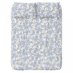 Простыня 1,5 спальная "Незабудки" на белом 150х215см, бязь "Комфорт" 121г/м2, хлопок 100%, упаковка "классическая" ПВХ 28х41см, "Домашняя мода" (Россия)