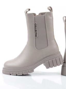 04-PAM370-3Z GRAY/BEIGE Ботинки зимние женские (натуральная кожа, 100% шерсть)