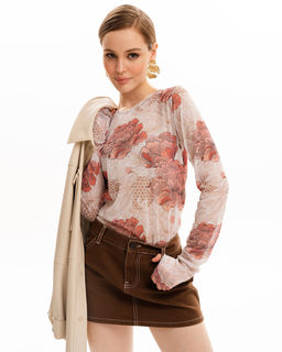 Лонгслив из сетки с круглым вырезом 456.1 - Sahar art lab фото 2