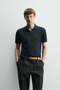 POLO PUNTO REGULAR FIT 100% LINO / Verde claro - Zara фото 10