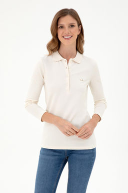 Женский кремовый базовый свитшот Неожиданная скидка в корзине - U.s. polo assn фото 8