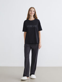 Wednesday Bask?l? Kad?n Pijama Tak?m?