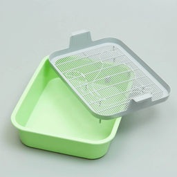 Туалет «Мур-мяу» для кошек, с сеткой, 33×25×7 см, зелёный