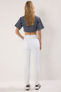 Beyaz Yuksek Bel Skinny Jeans TWOSS25JE00306 - Trendyolmilla фото 4