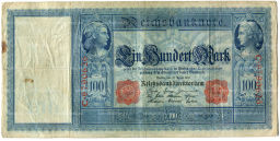 Банкнота 100 марок 1910 года Германия