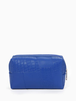 Косметичка ONE COLOR, на молнии, искусственная кожа, синяя