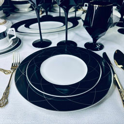 145-421 Набор из 6 тарелок 22см PANDORA в под.уп.(х10)Костяной фарфор - Lenardi фото 2