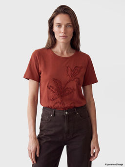 Nak??l? %100 Pamuklu Kad?n Ti??rt