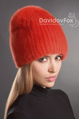 Шапка Бини норка алая