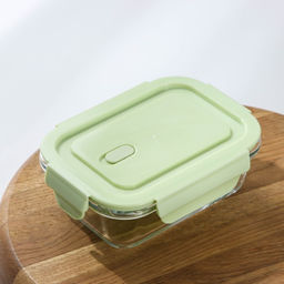 Контейнер Доляна Cook and Freeze, 380 мл, 15×11×5.5 см, с крышкой, жаропрочное стекло, цвет МИКС