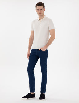 Ekru Slim Fit D__meli Polo Yaka Triko Ti__rt - Pierre cardin фото 4
