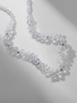 Колье Крошка блеск, радужное в серебре, 40 см