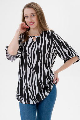 Туника женская из кулирки Полина зебра макси - Амадэль фото 4