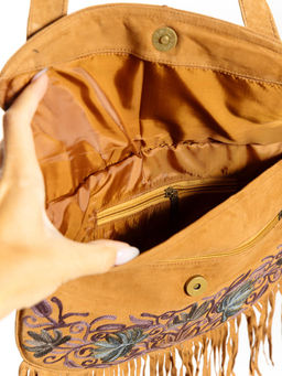 Сумка замшевая с бахромой через плечо 1109/27 - Ганг фото 5