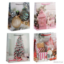 Цена за 12 шт. Пакет подарочный 26х32х10 / NG28 /уп 12/480/Новый год