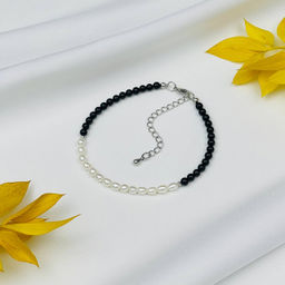 Бралет из черного Турмалина и Жемчуга - Радуга самоцветов фото 2