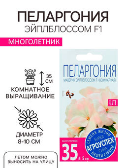 Семена комнатных цветов Пеларгония «Эйплблоссом», 4 шт., «Агроуспех»