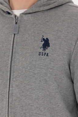 U. S. Polo Assn / Мужской серый меланжевый свитшот - U.s. polo assn фото 7