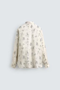 SILK - VISCOSE PETER PAN CHARACTERS SHIRT HARRY LAMBERT FOR ZARA фото 8