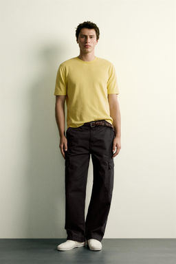 CAMISETA PUNTO REGULAR FIT / Amarillo claro