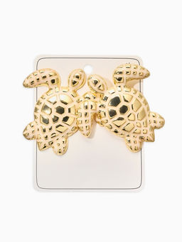 Серьги «Морской мир», черепаха, белые в золоте