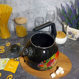 Чайник для плиты 3,0л 4с209я Жостово черн - Стальэмаль фото 5