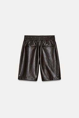 FAUX LEATHER BERMUDA SHORTS - Zara фото 7