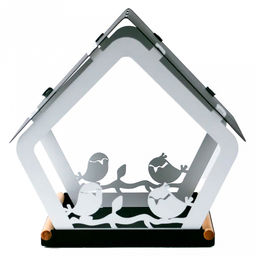 Кормушка для птиц металлическая Птичий дворик 28,5х20х37см, белый (Россия) - Домашняя мода фото 4