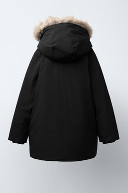 LONG FEATHER AND DOWN WATER-REPELLENT PUFFER JACKET WITH DETACHABLE FAUX FUR HOOD - Zara фото 5