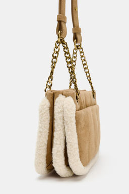 COMBINED LEATHER CROSSBODY BAG - Zara фото 3