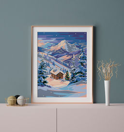 ФРЕЯ PKZ/PM-076 Набор для раскрашивания по номерам (на картоне) 40 х 30 см Сказочная зима