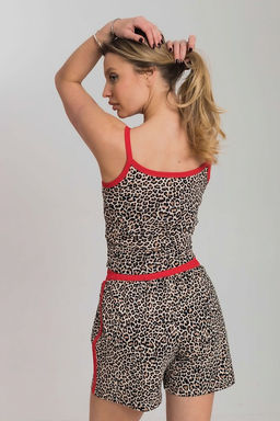 Пижама топ и шорты М325411Пкк коричневый/красный - Елена фото 6