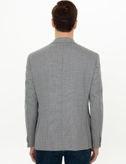 Серая зауженная шерстяная куртка - Cacharel фото 4