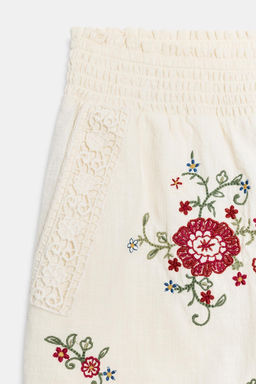 SHORTS FLORES BORDADAS / Crudo - Zara фото 9