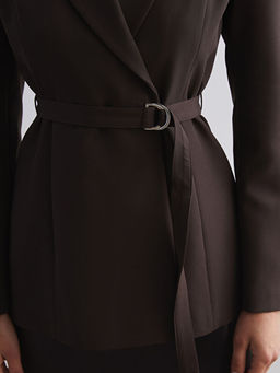Krep Kad?n Blazer Ceket