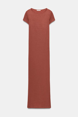 VESTIDO LARGO MANGA CORTA / Naranja - Zara фото 7