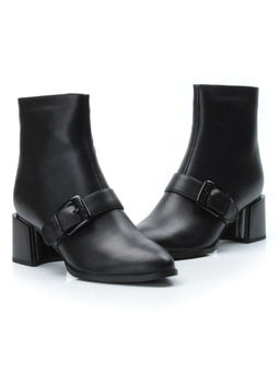 01-PCM347-1 BLACK Ботинки демисезонные женские (натуральная кожа, байка)