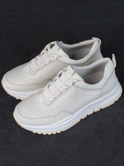 05-PDL250-2 LT. BEIGE Кроссовки женские (натуральная кожа)
