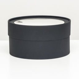 Подарочная коробка круглая Black, чёрная, завальцованная с окном, 21?11 см - UPAK LAND фото 2