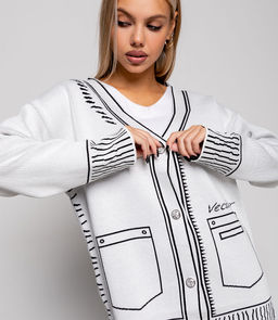 Кардиган #КТ2468, белый