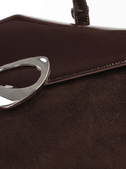 LACCOMA сумка АУ4673-Ф-коричневый натуральная замша хлопок  фото 5