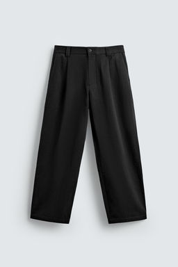 COTTON-LYOCELL PLEATED TROUSERS